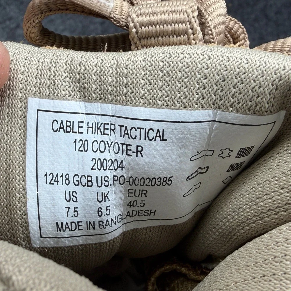 5.11 Tactical Cable Hiker Boots Mens 7.5 Coyote Tan Suede Athletic Outdoor Trail